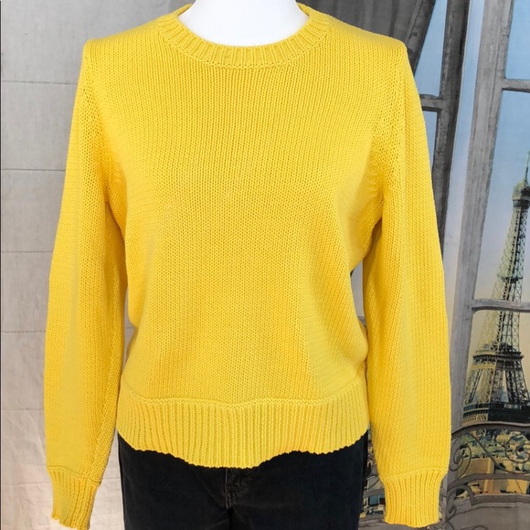 Treasure and Bond Yellow Crew Neck Sweater Sz L - Picture 2 of 8
